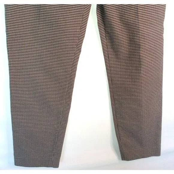 Zara Women's Multi Color Checked Mid Rise Tapered Leg Dress Pants Size Large - Picture 3 of 8